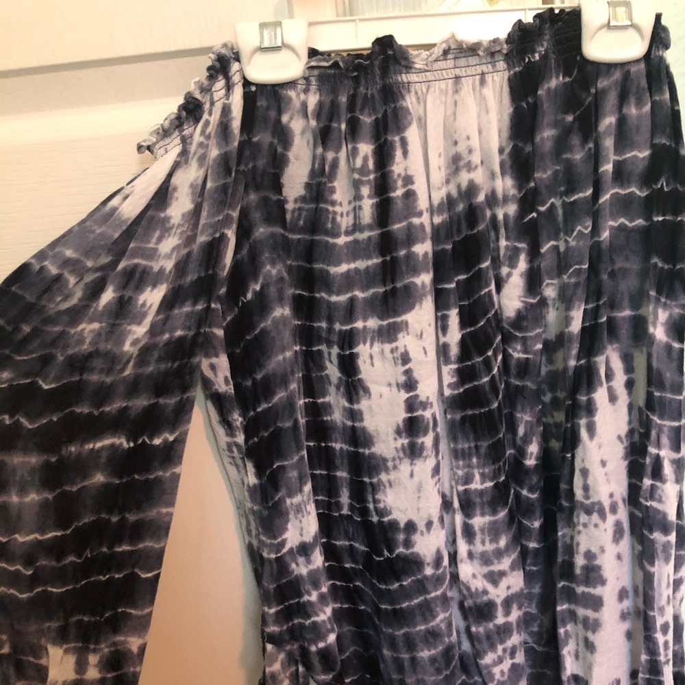 Tie die off the shoulder shirt